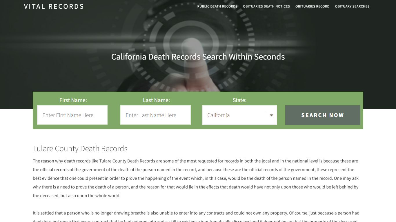 Tulare County Death Records |Enter Name and Search|14 Days ...